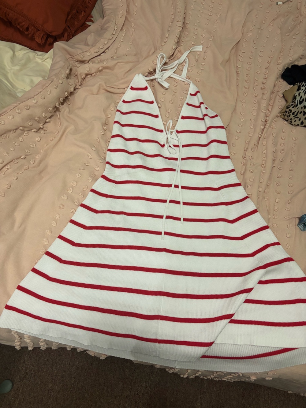 Target White and Red Striped Knit Halter